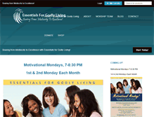 Tablet Screenshot of essentialsforgodlyliving.com